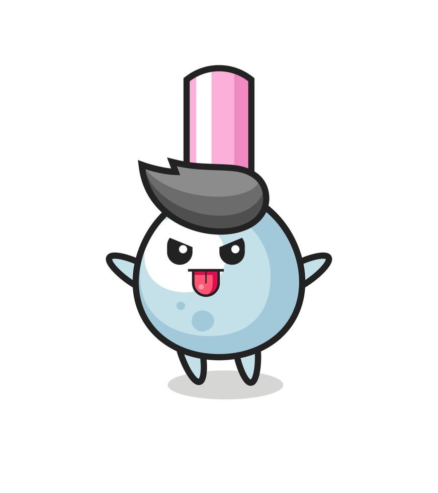 naughty cotton bud character in mocking pose vector