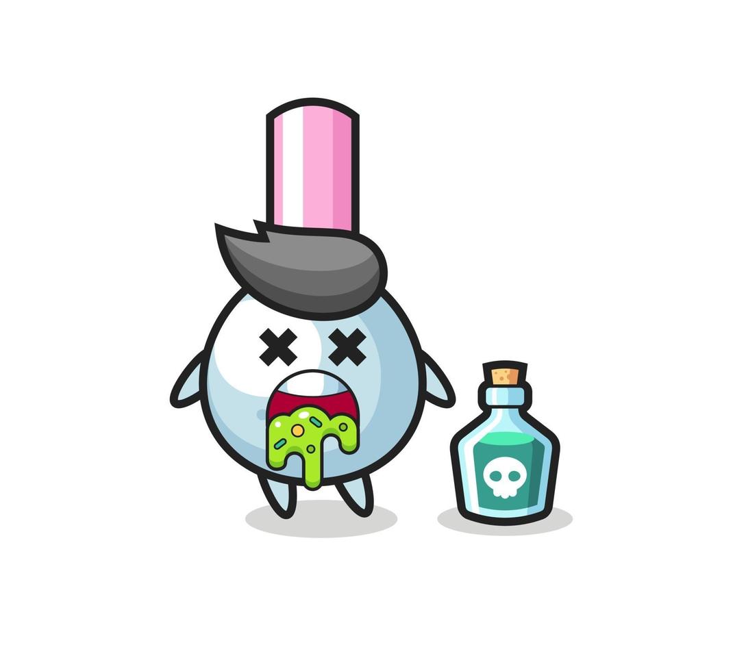 illustration of an cotton bud character vomiting due to poisoning vector