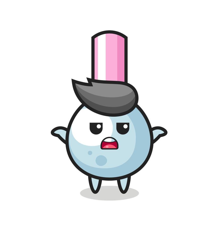 cotton bud mascot character saying I do not know vector