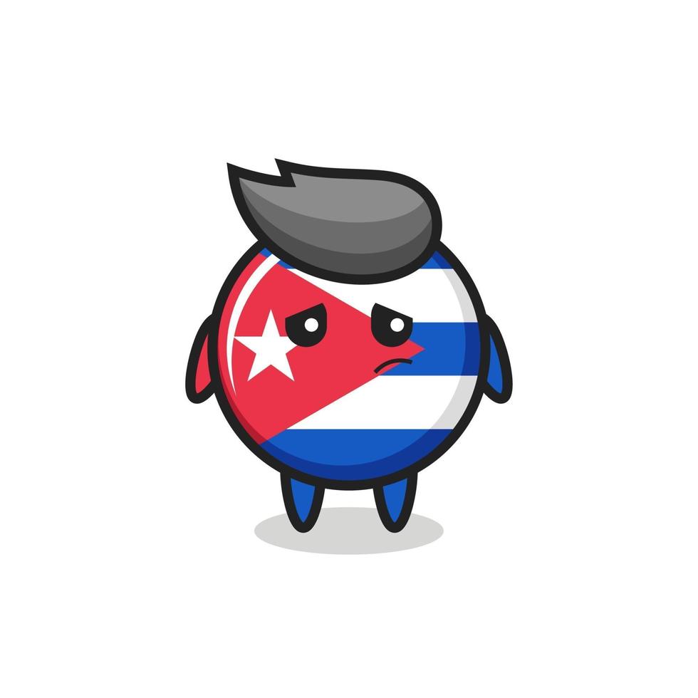 the lazy gesture of cuba flag badge cartoon character vector