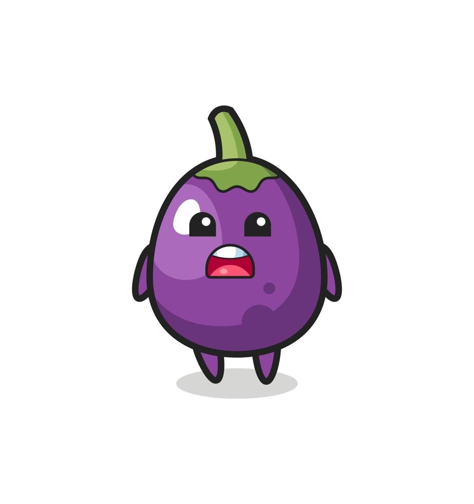 eggplant illustration with apologizing expression, saying I am sorry vector