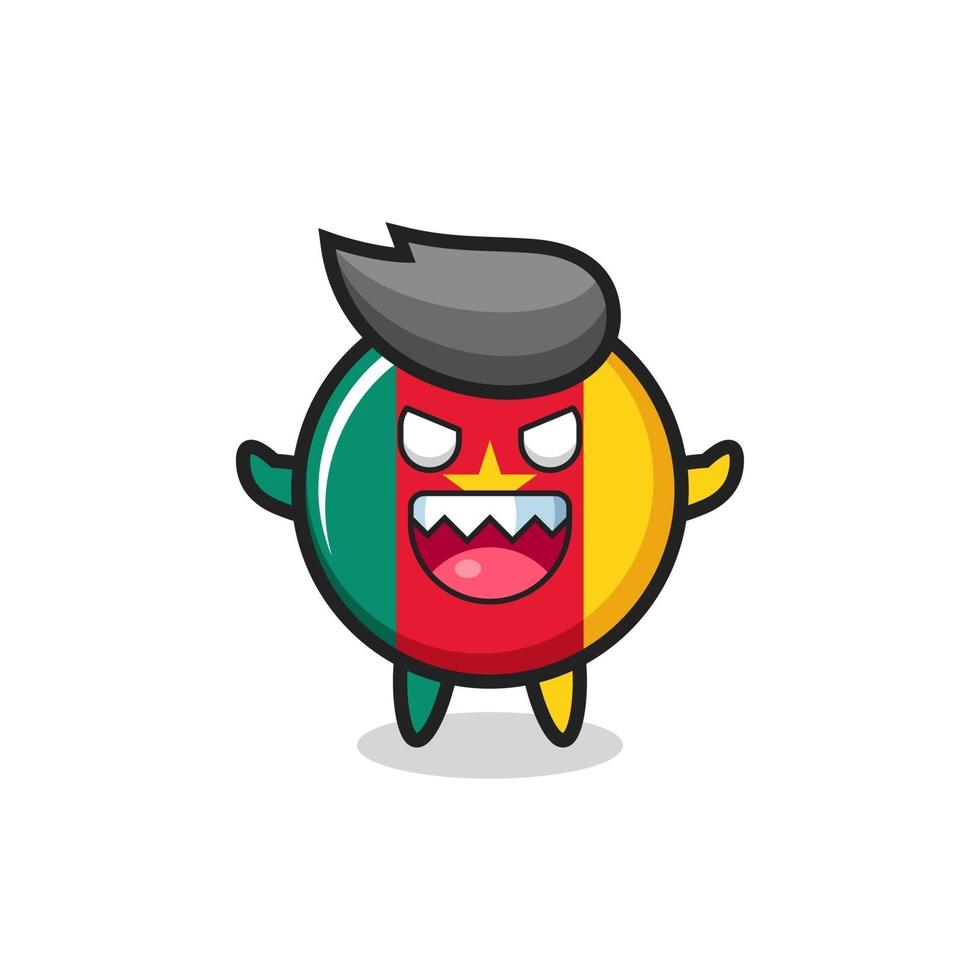 illustration of evil cameroon flag badge mascot character vector