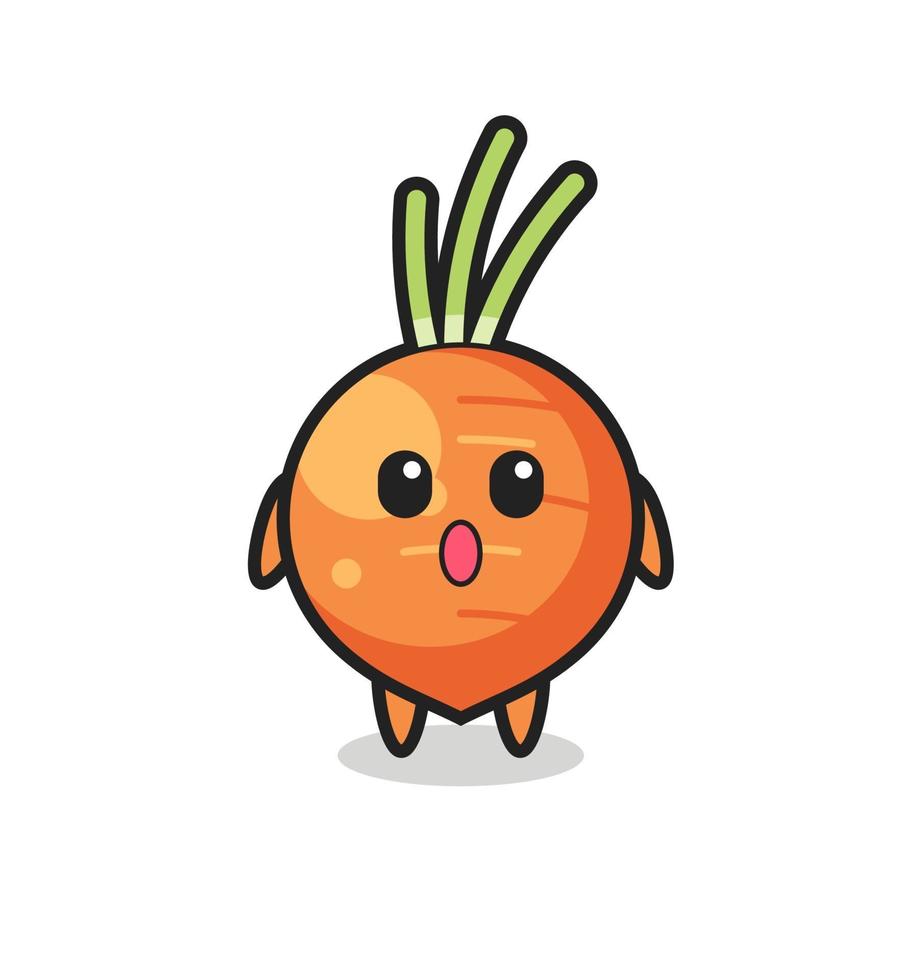 the amazed expression of the carrot cartoon vector