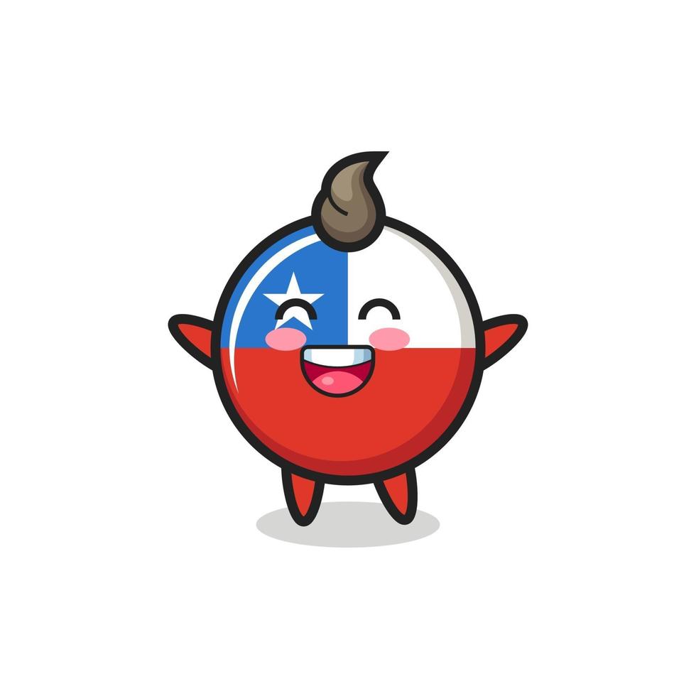 happy baby chile flag badge cartoon character vector