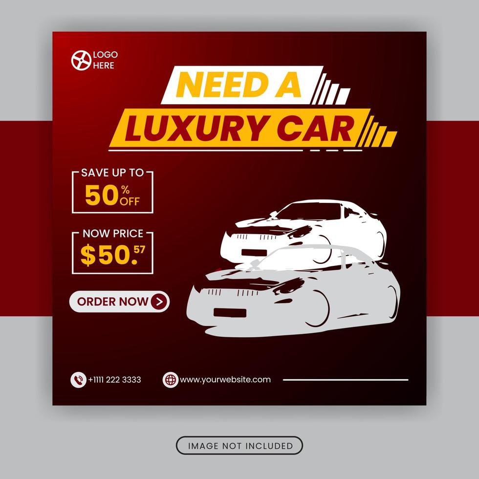 Car rentals social media post banner template free vector