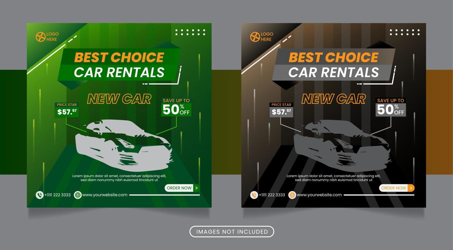 Car rentals social media post banner template free vector