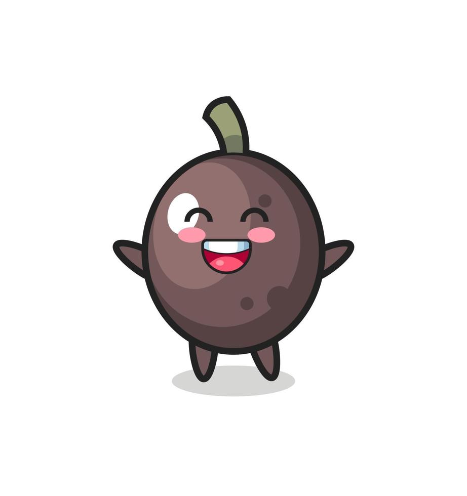 happy baby black olive cartoon character vector