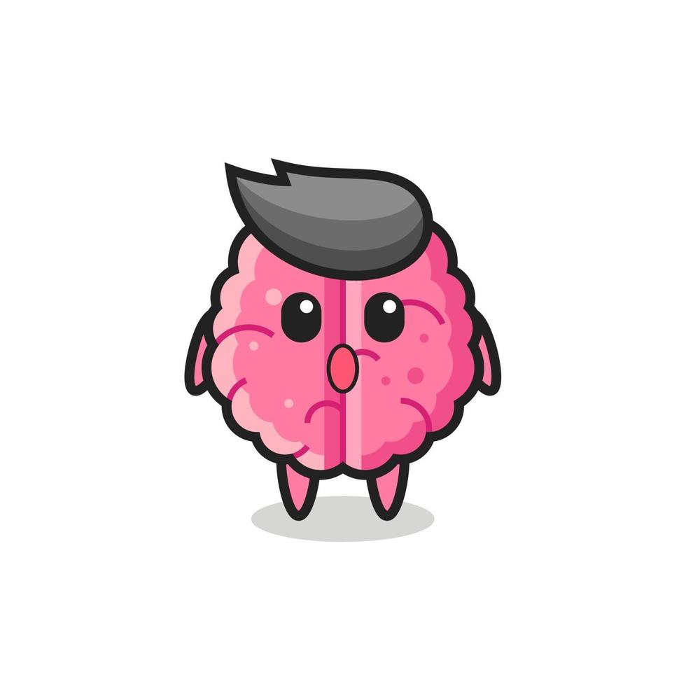 the amazed expression of the brain cartoon vector