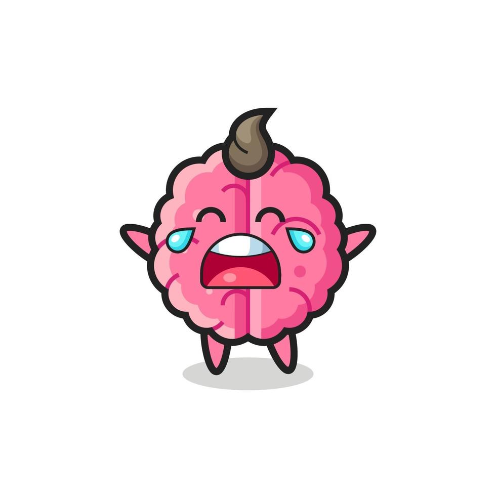 the illustration of crying brain cute baby vector