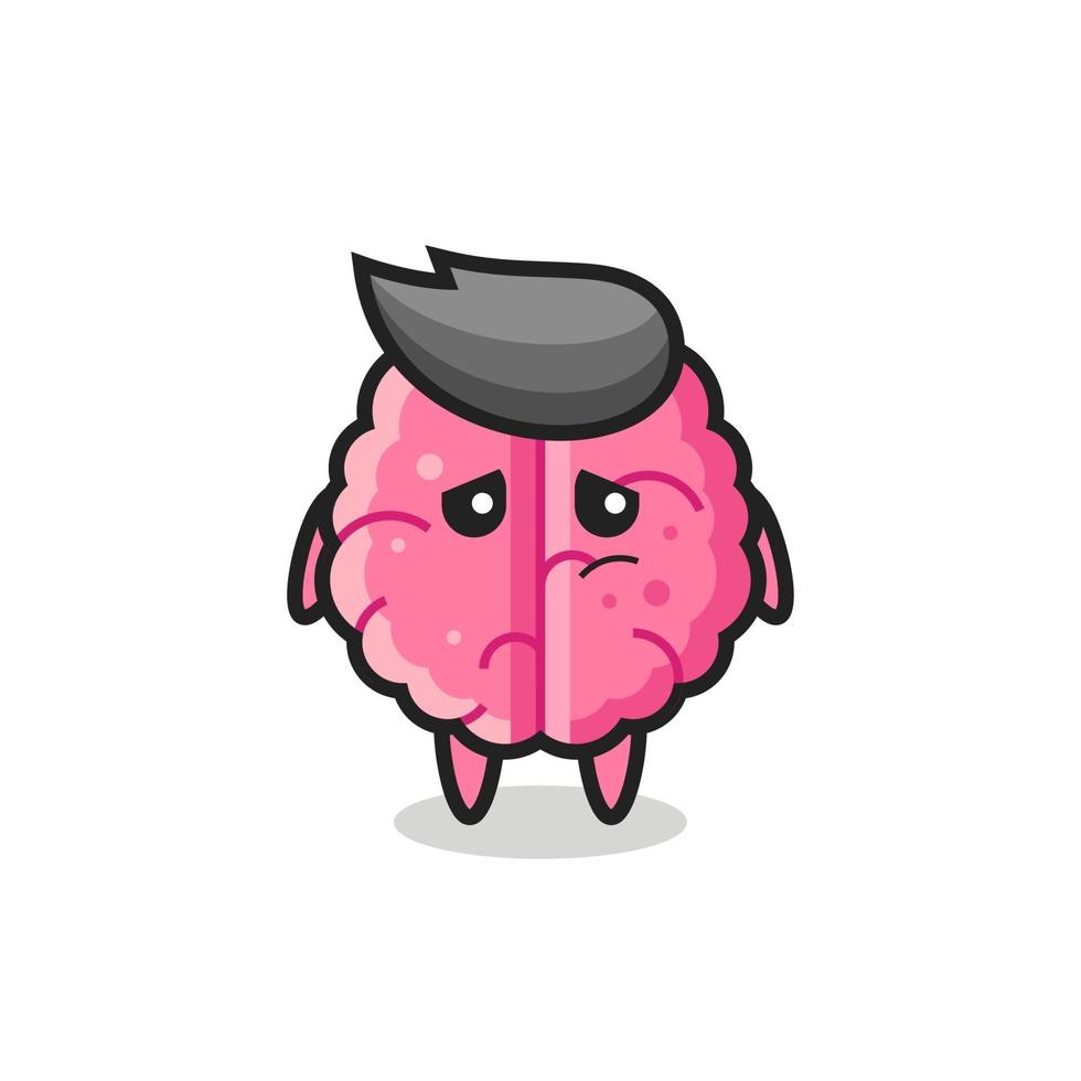 the lazy gesture of brain cartoon character vector