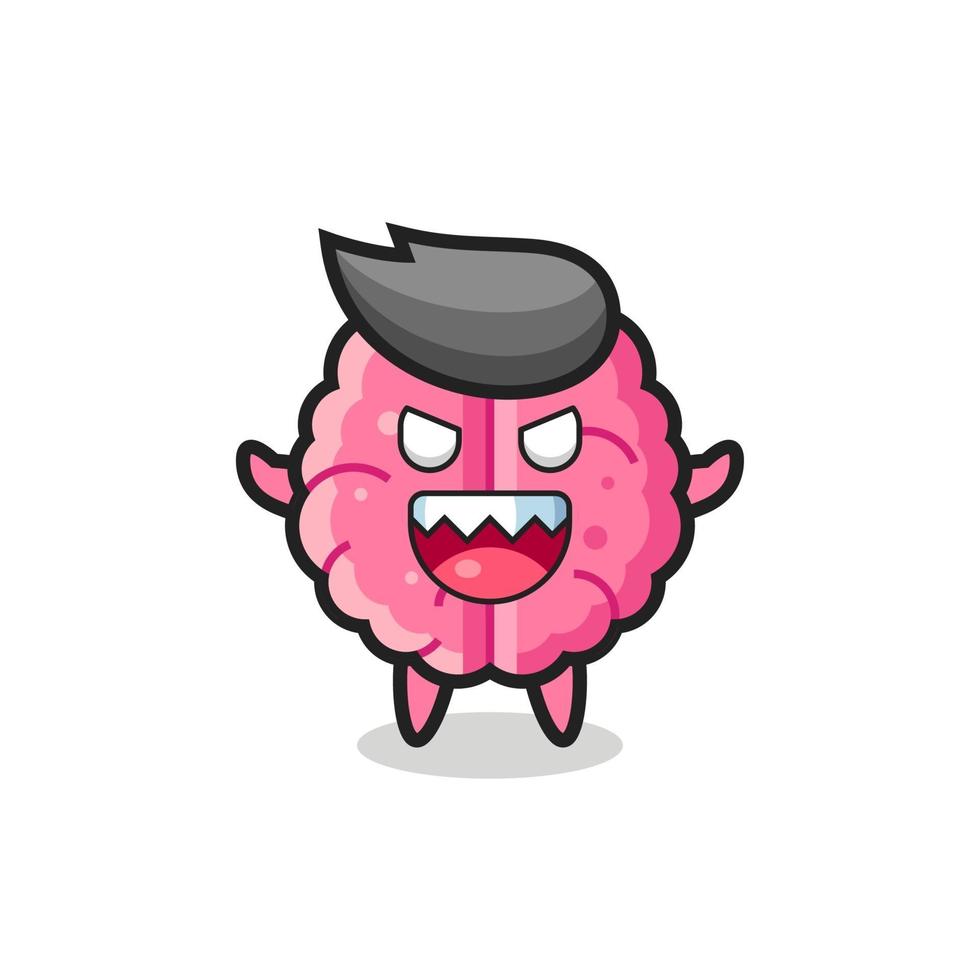 illustration of evil brain mascot character vector