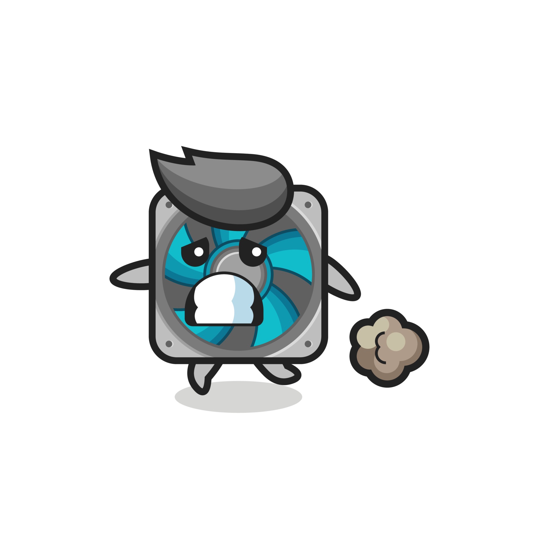 illustration of the computer fan running in fear 3459832 Vector Art at Vecteezy