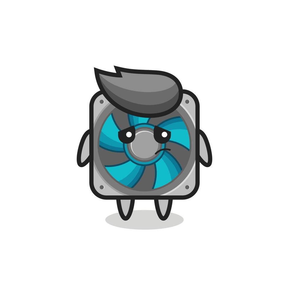 the lazy gesture of computer fan cartoon character vector