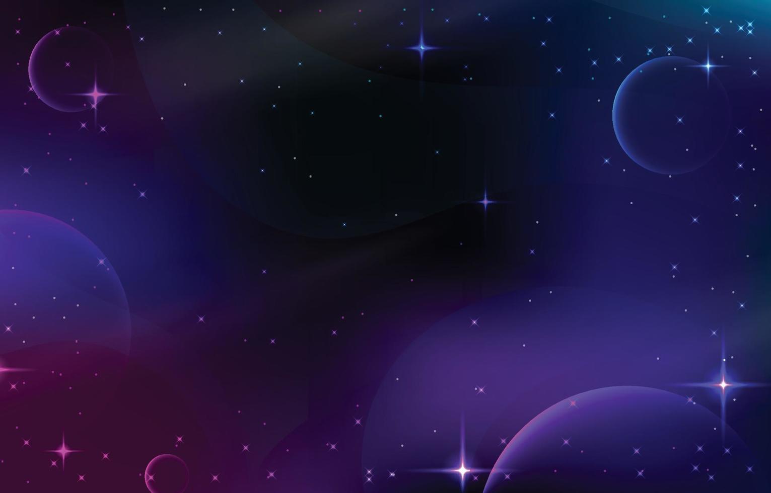 Galaxy Background with Colorful Planets vector