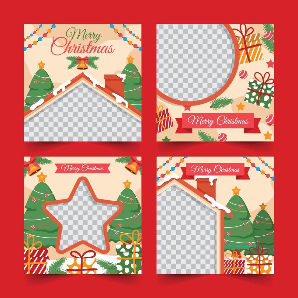 Christmas Social Media Post Template vector