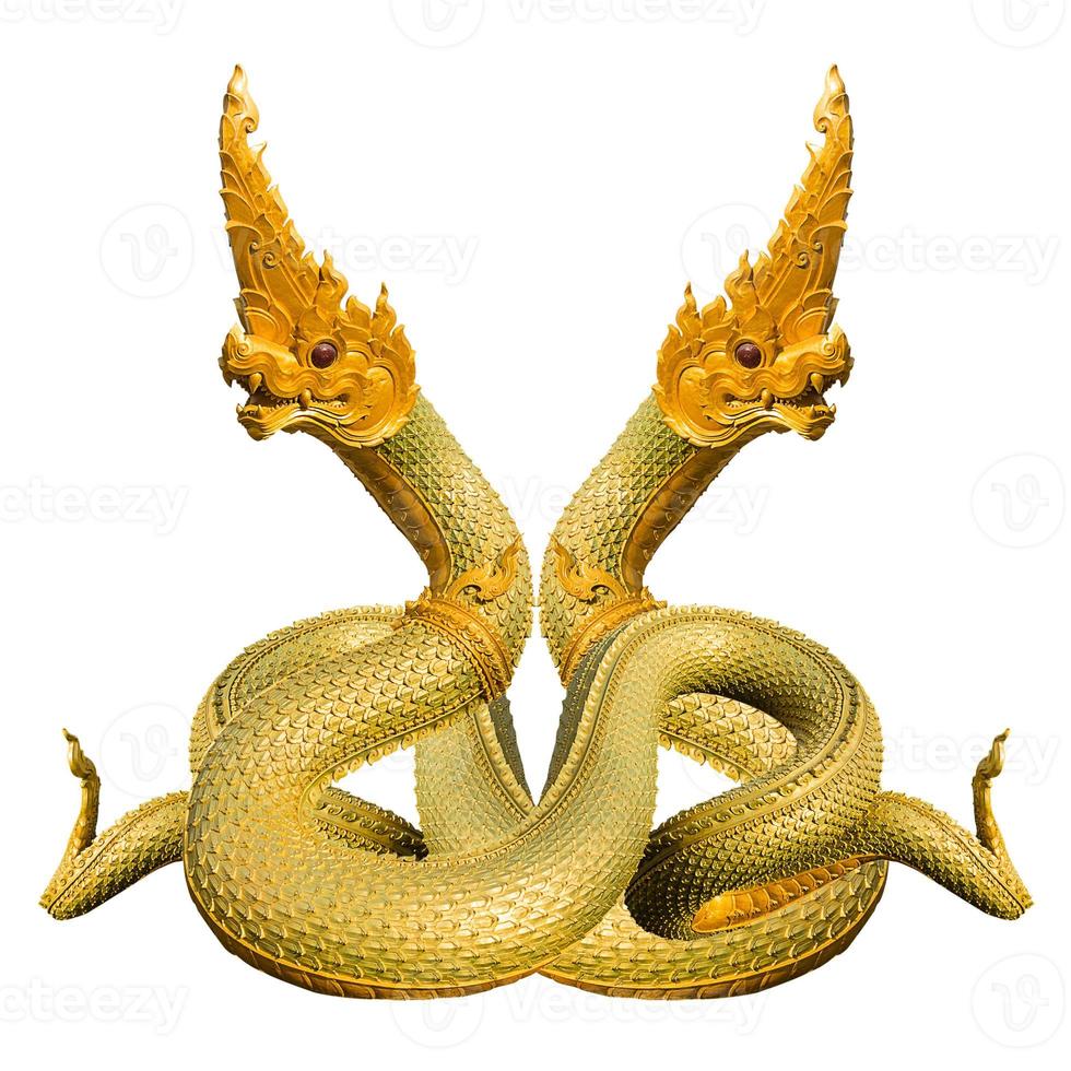 Naga Thai statue isolate on white background photo