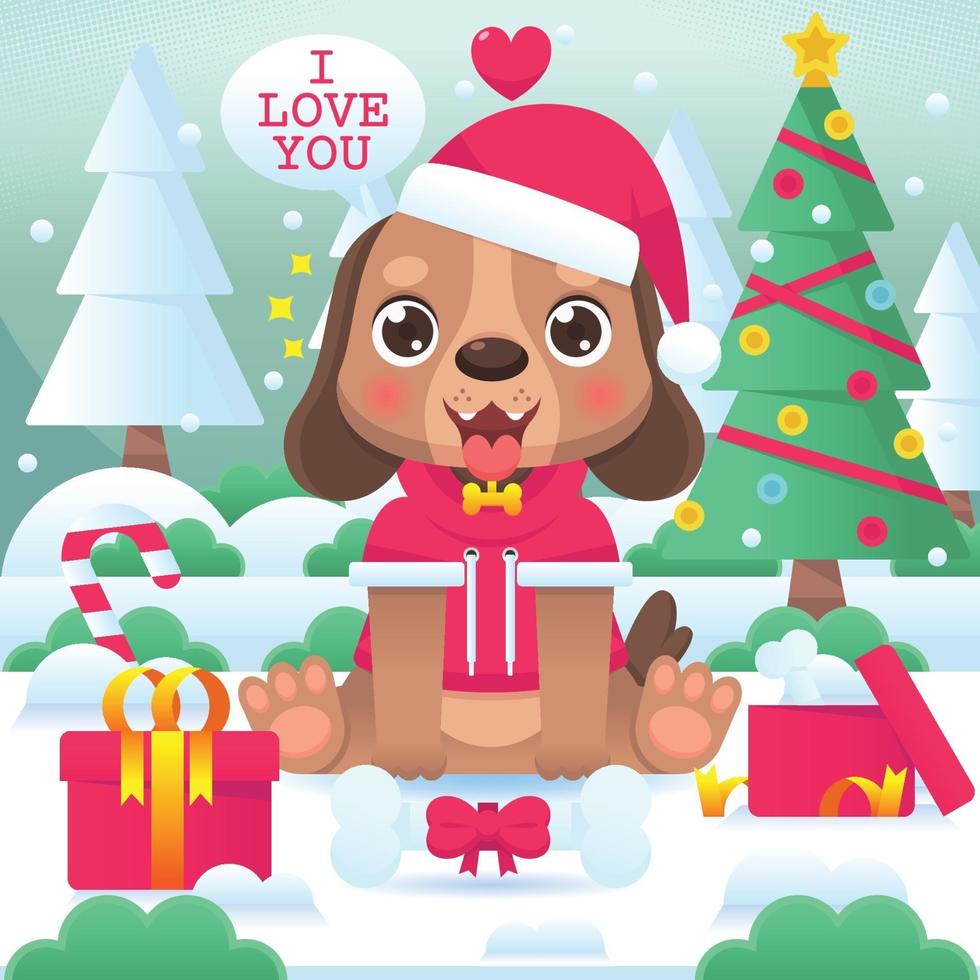 Here Comes Santa Paws vector