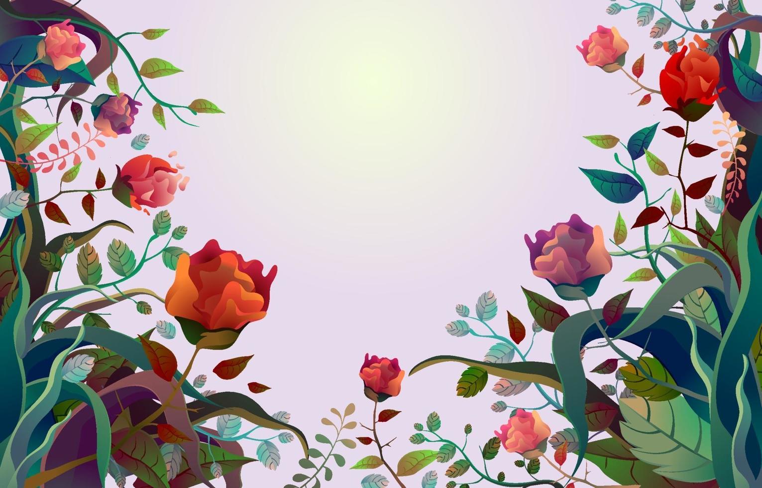 Beautiful and Colorful Floral Border Background vector