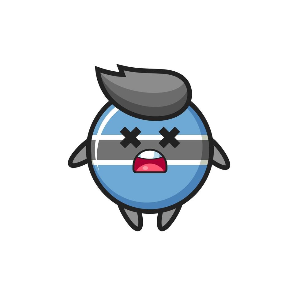 the dead botswana flag badge mascot character vector