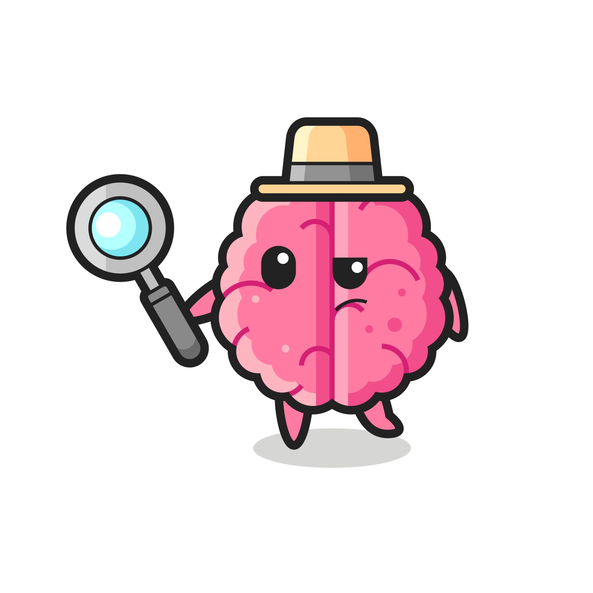 brain detective character is analyzing a case 3460014 Vector Art at