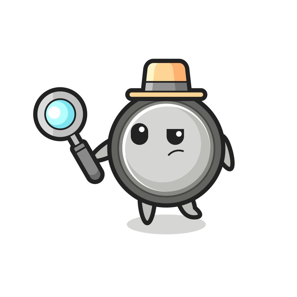 button cell detective character is analyzing a case vector