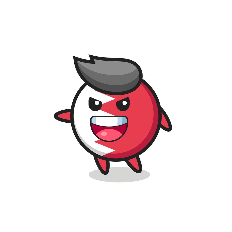 bahrain flag badge cartoon with very excited pose vector