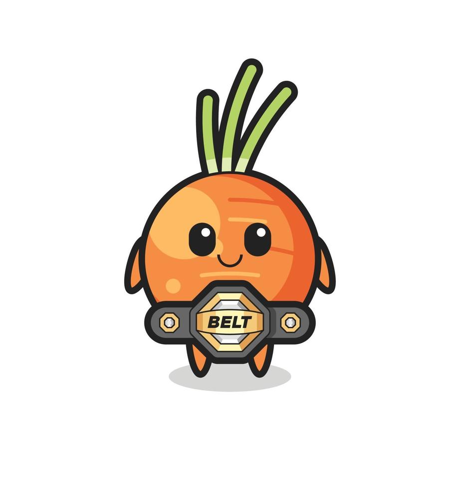 the MMA fighter carrot mascot with a belt vector