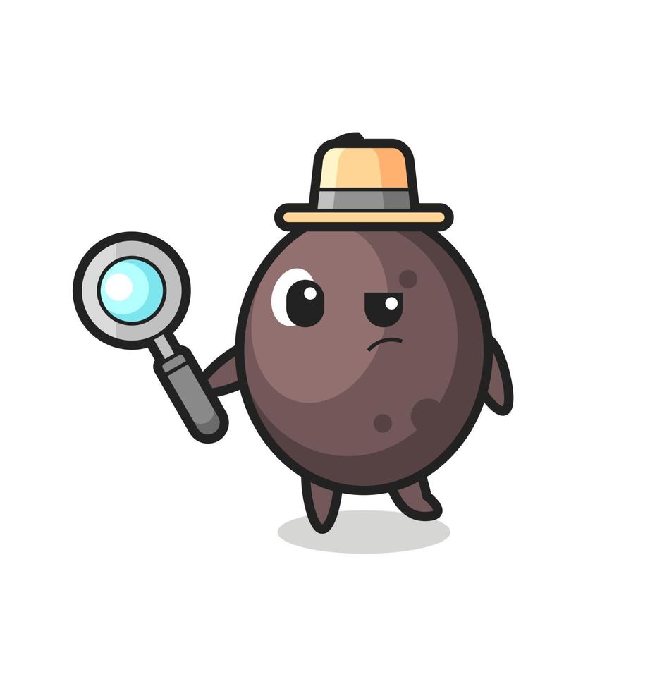 black olive detective character is analyzing a case vector