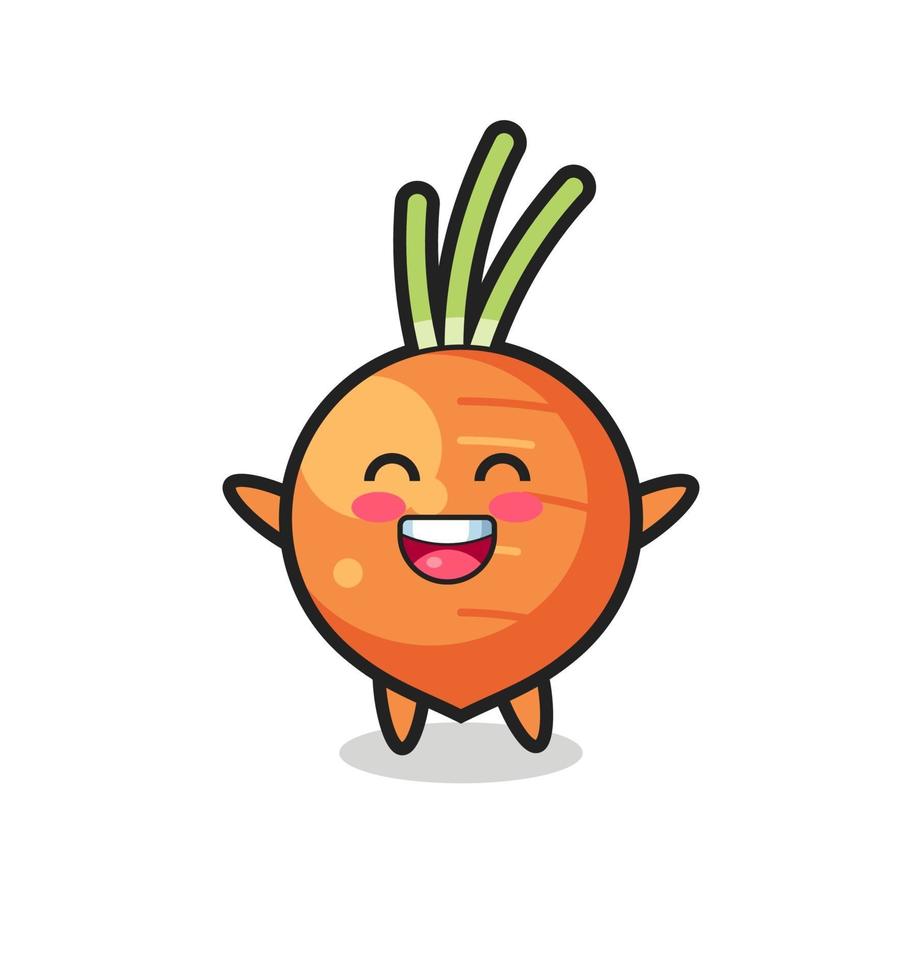 happy baby carrot cartoon character vector