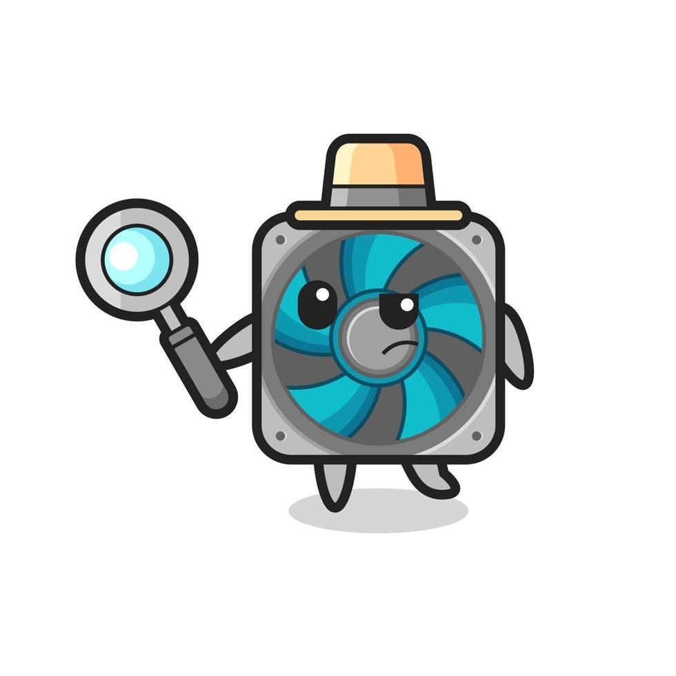 computer fan detective character is analyzing a case vector