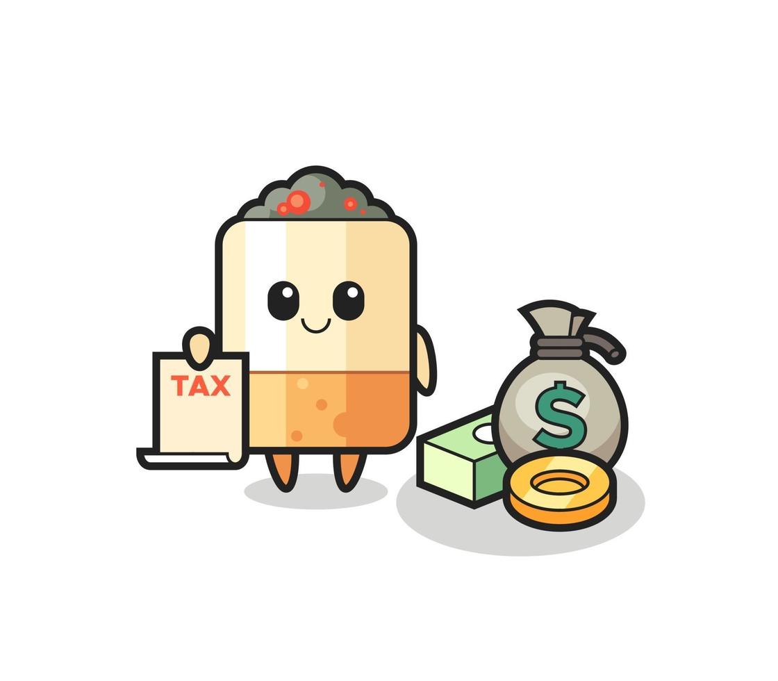 Character cartoon of cigarette as a accountant vector