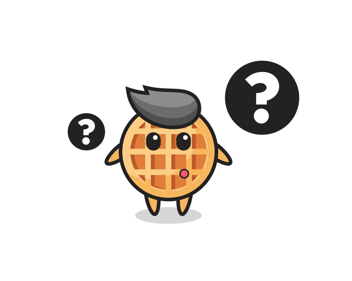 Cartoon Illustration of circle waffle with the question mark vector