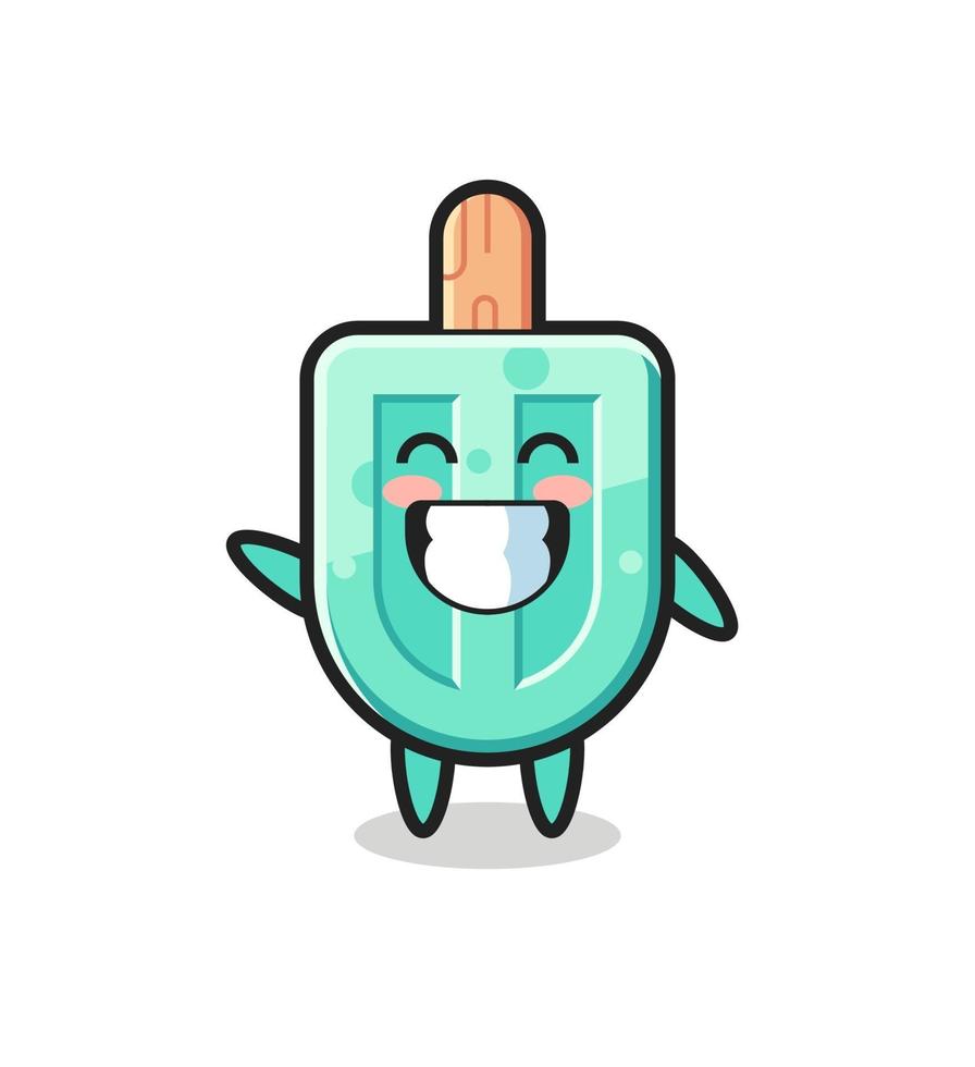 personaje de dibujos animados de paletas haciendo gesto con la mano vector