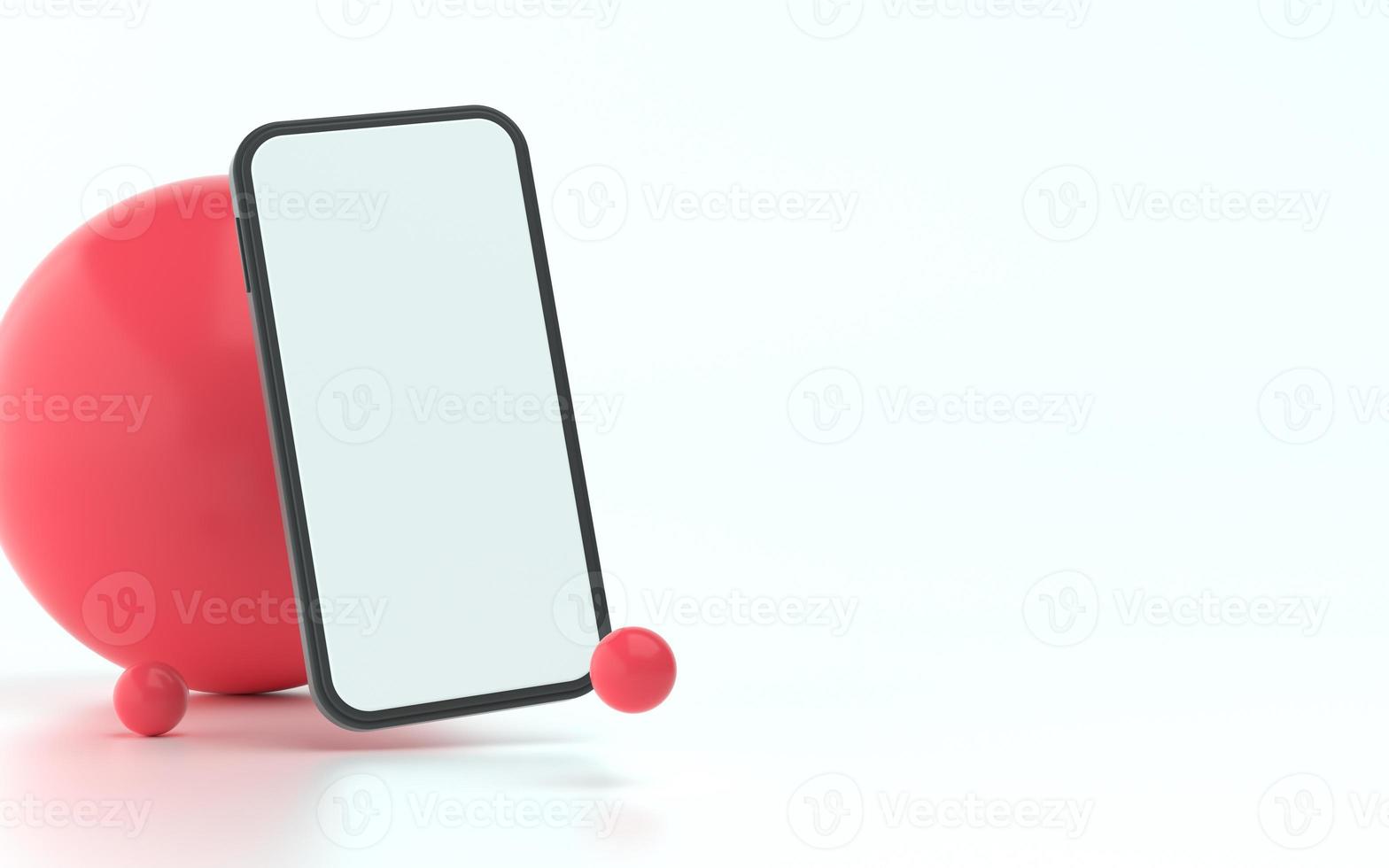 Simple mobile phone with clear screen and bright colors photo
