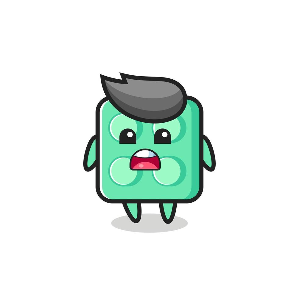 brick toy illustration with apologizing expression, saying I am sorry vector