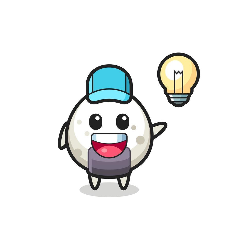 onigiri character cartoon getting the idea vector