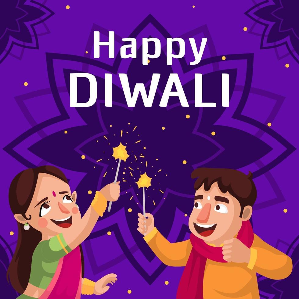 feliz dia de la festividad de diwali vector