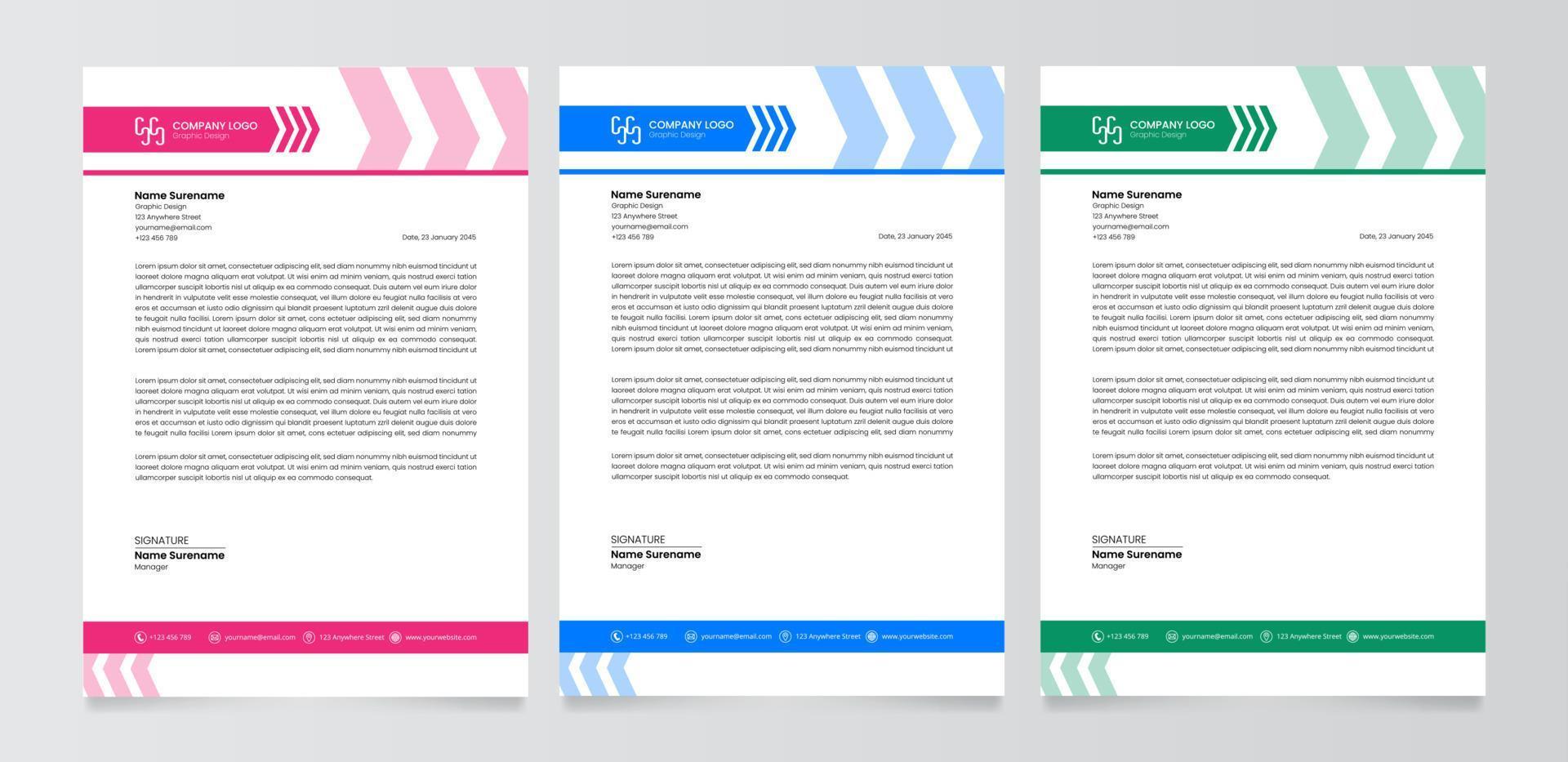 Modern business letterhead template vector