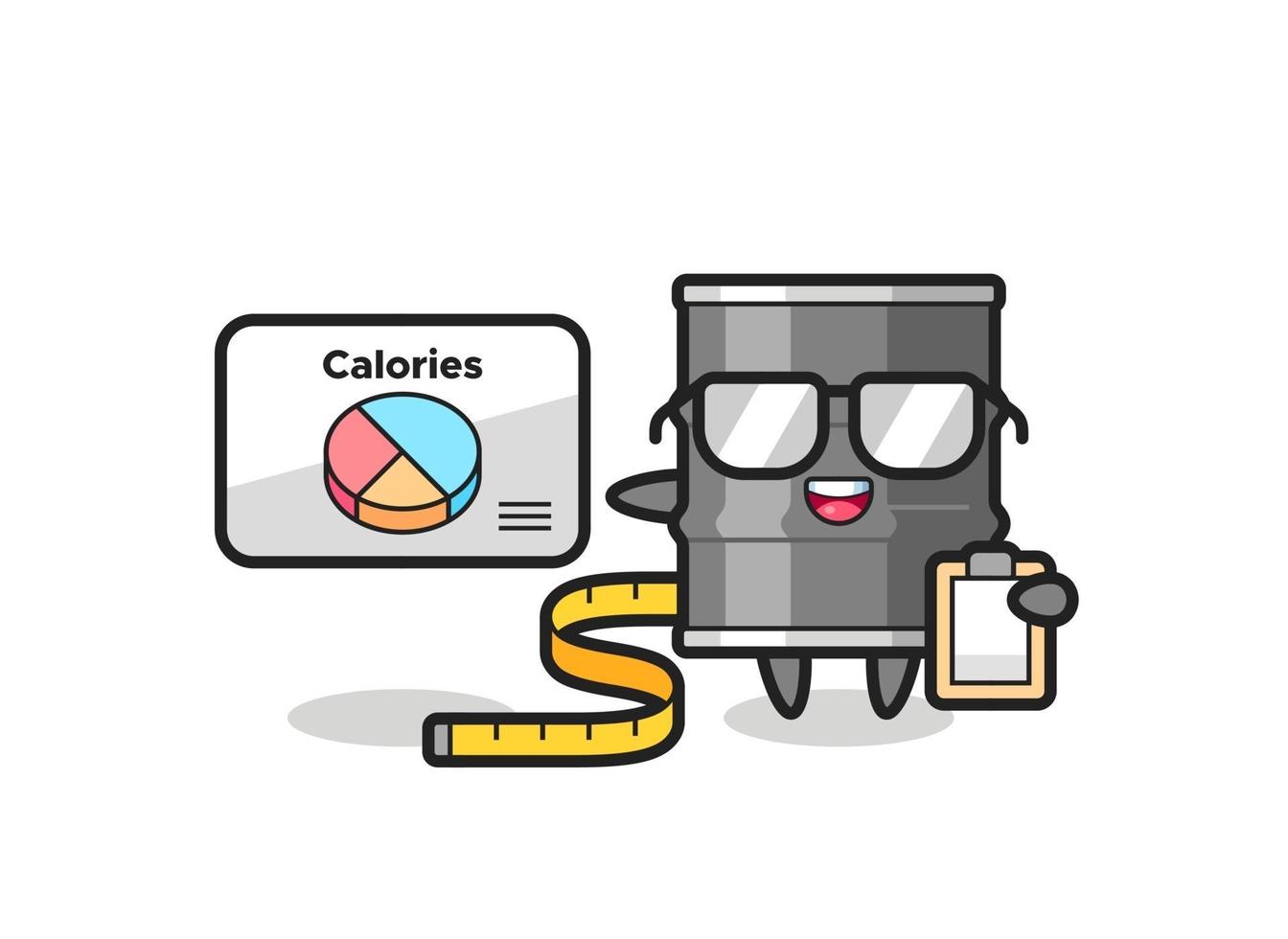 Illustration of oil drum mascot as a dietitian vector