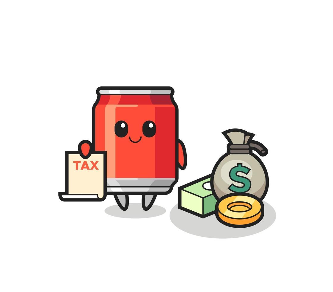 Character cartoon of drink can as a accountant vector