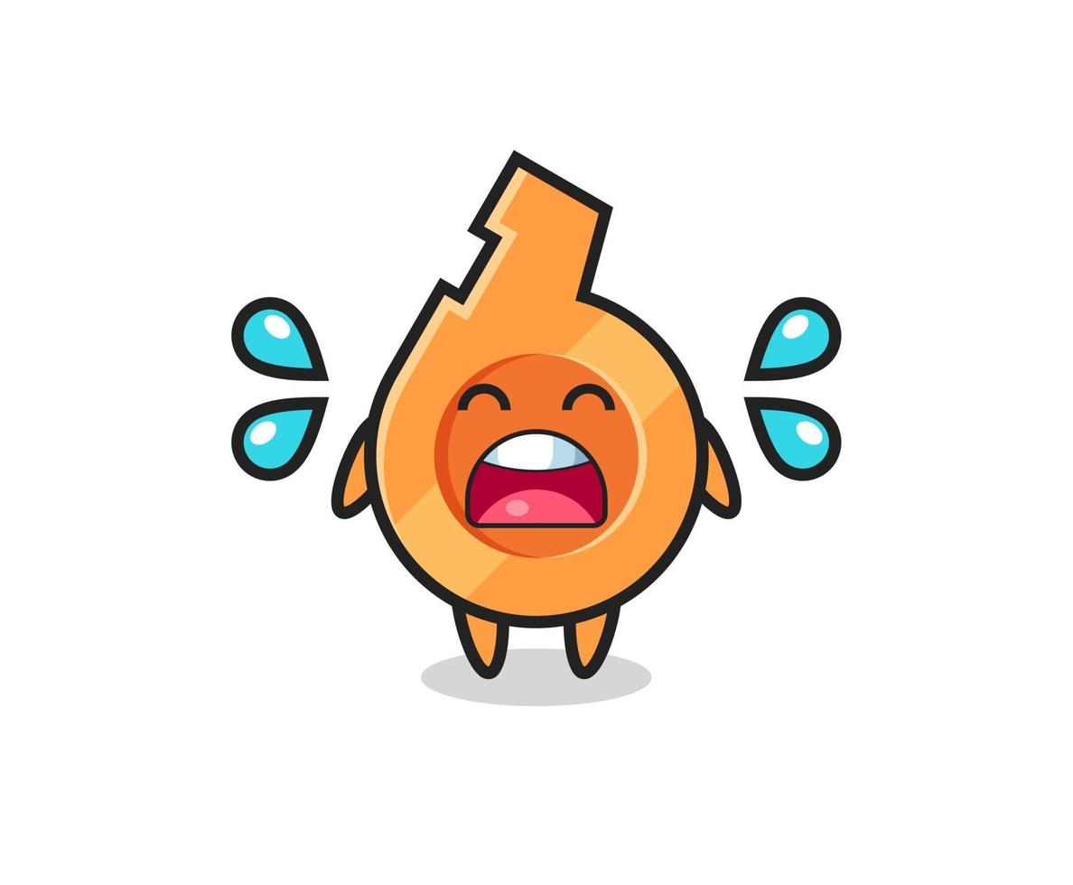 whistle cartoon illustration with crying gesture vector