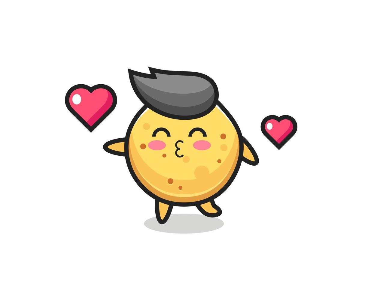 potato chip character cartoon with kissing gesture vector