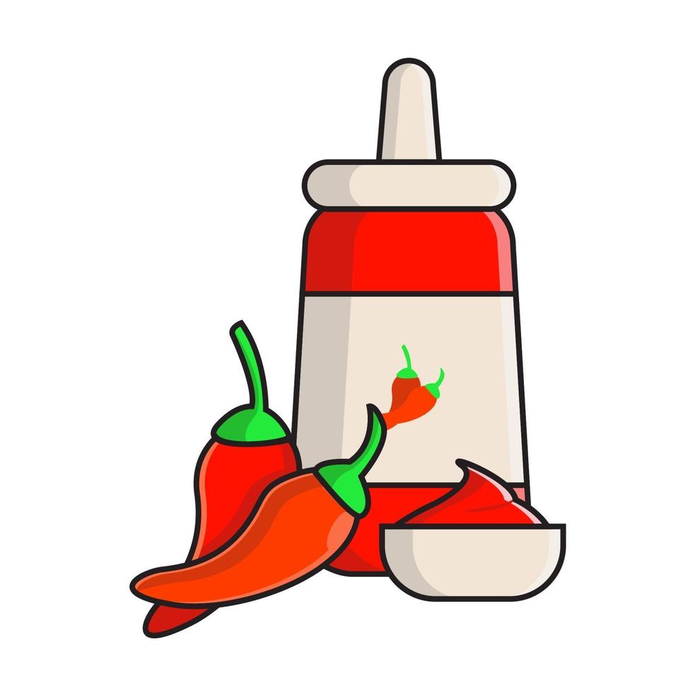 Ilustración de vector de salsa de chile picante