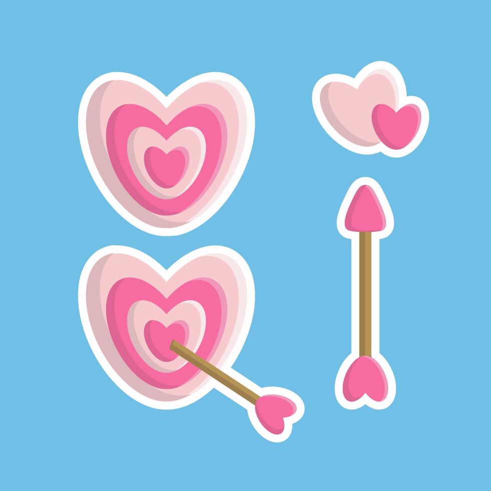 pink heart arrow illustration vector