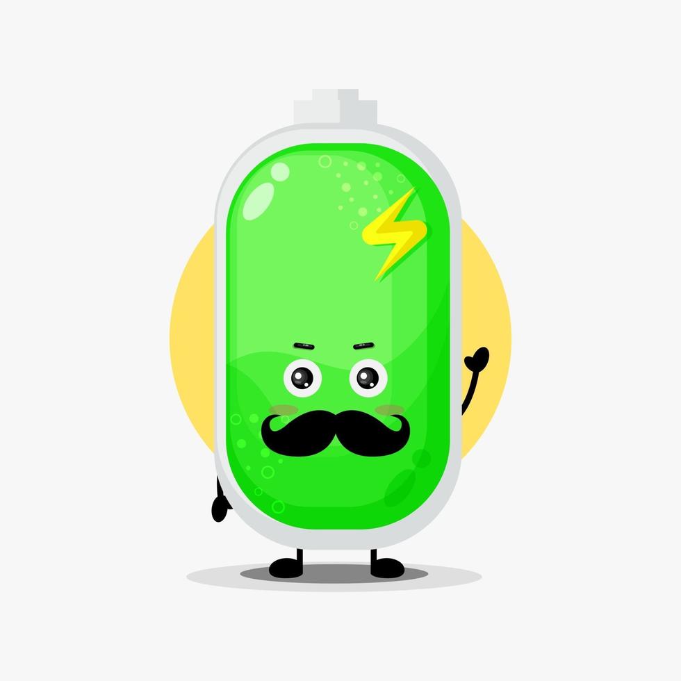 lindo personaje de batería con bigote vector