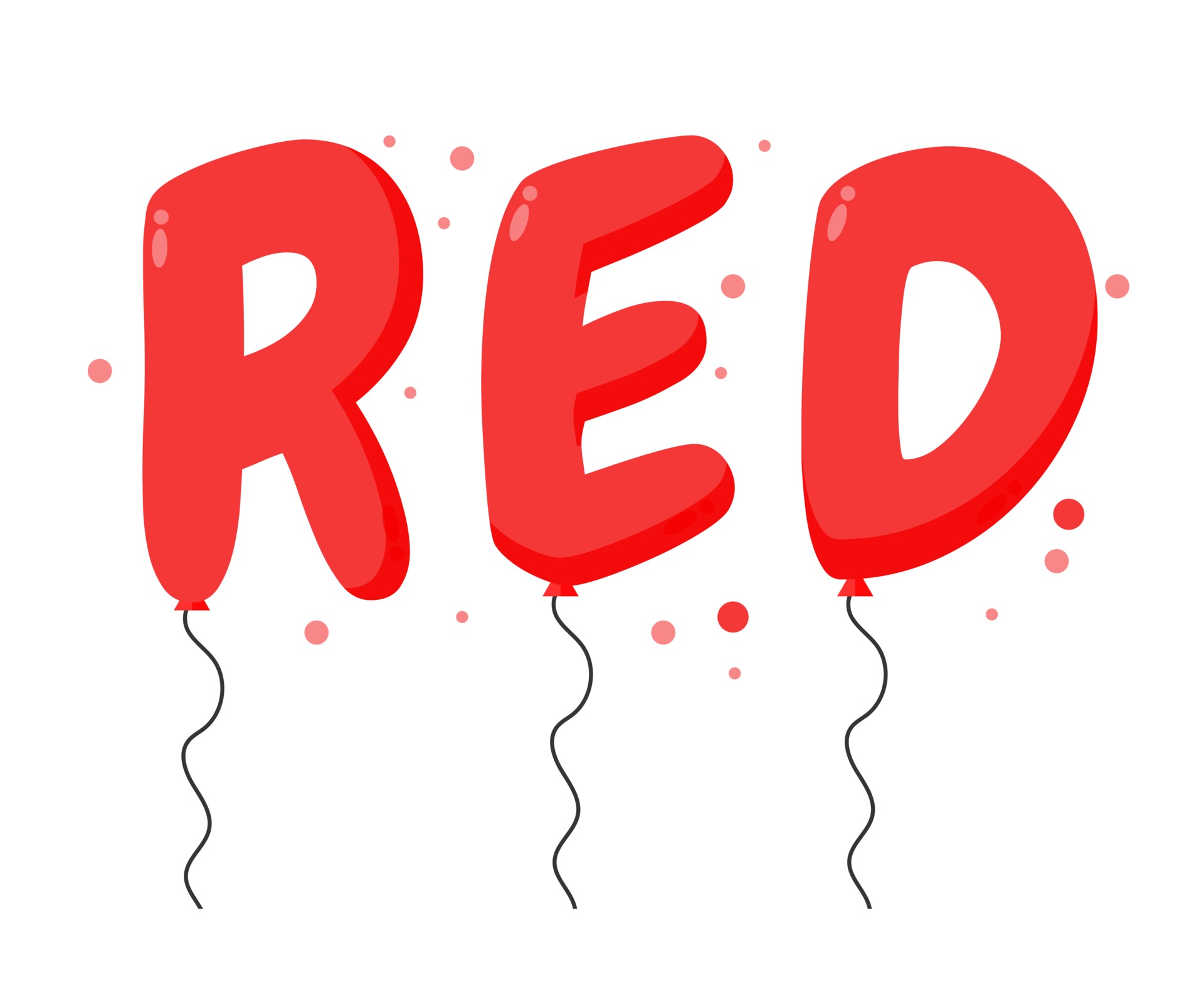 Red balloon lettering design 3461378 Vector Art at Vecteezy