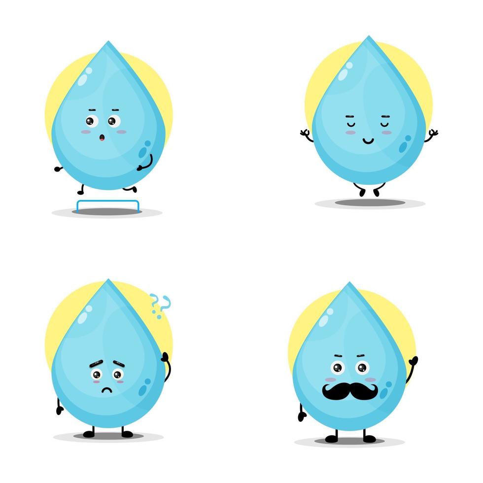 Cute water character collection vector