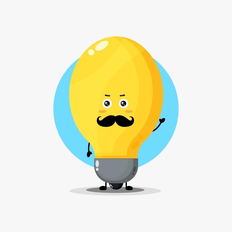 lindo personaje de lámpara con bigote vector