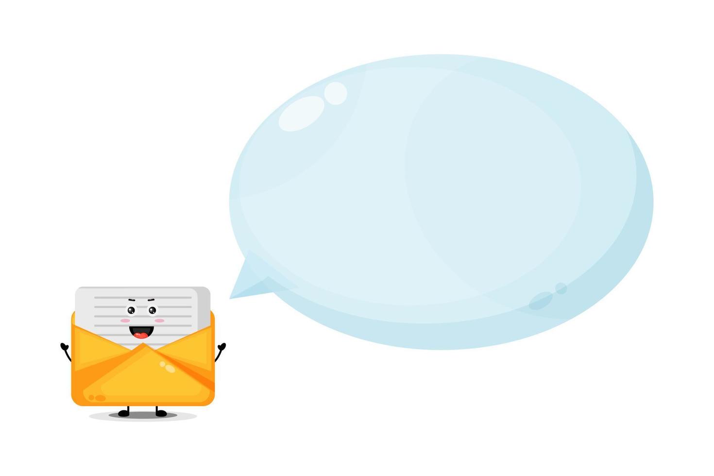 Cute mail character with bubble speech vector