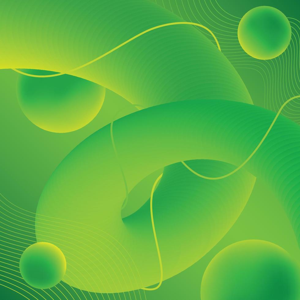 Background of Green  Fluid Shape vector